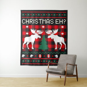 Tenture Conception de vêtements de Noël moches canadiens