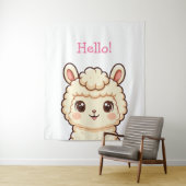 Tenture Conception d'illustration de lama mignon (En situation)