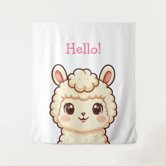 Tenture Conception d'illustration de lama mignon (Devant)