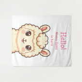 Tenture Conception d'illustration de lama mignon (Devant (Horizontal))