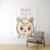 Tenture Conception d'illustration de lama mignon (En situation)