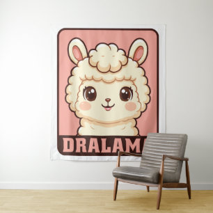 Tenture Conception d'illustration de lama mignon