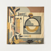 Tenture Conception d'intérieur de milieu de siècle Teintes (Devant (Horizontal))