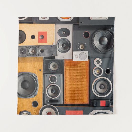 Tenture Conception du mur du haut-parleur de musique rétro (Devant (Horizontal))