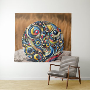 Tenture Conception Géométrique Circulaire d'Art Cosmique H
