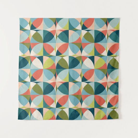 Tenture Conception géométrique du milieu du siècle, Abstra (Devant (Horizontal))