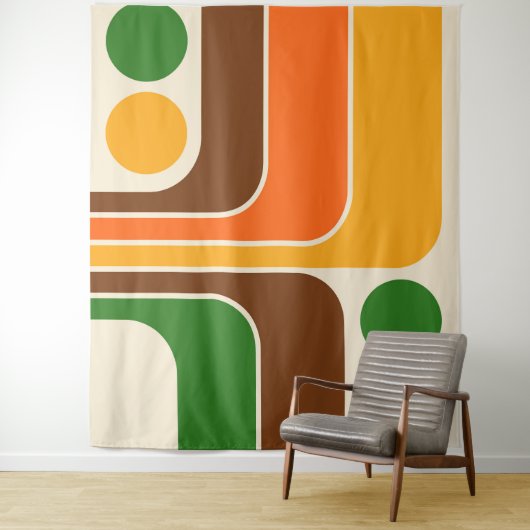 Tenture Conception géométrique du style rétro de la mi-ann (En situation)