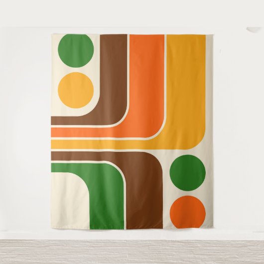 Tenture Conception géométrique du style rétro de la mi-ann (Devant)