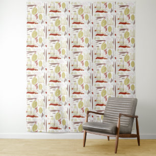 Tenture Conception moderne de Feuilles floraux au milieu d