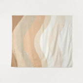 Tenture Conception neutre terreuse de vagues de mode rétro (Devant (Horizontal))