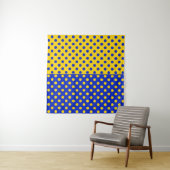 Tenture Conception Pois demi-bleue Jaune (En situation (horizontale))