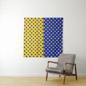 Tenture Conception Pois demi-bleue Jaune (En situation)