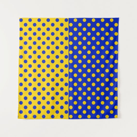 Tenture Conception Pois demi-bleue Jaune (Devant)
