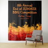 Tenture Concours de cuisine BBQ Modern Fire Flames (En situation)