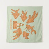 Tenture Cônes de la route et poisson rouge orange (Devant (Horizontal))