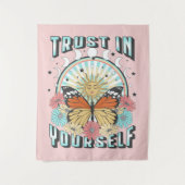 Tenture Confiance en soi | Soleil céleste et papillon (Devant)