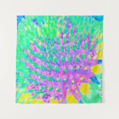 Tenture Confleur Abstrait bleu turquoise et violet (Devant)