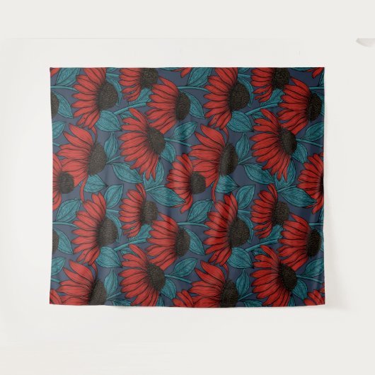 Tenture Confleurs rouges (Devant (Horizontal))