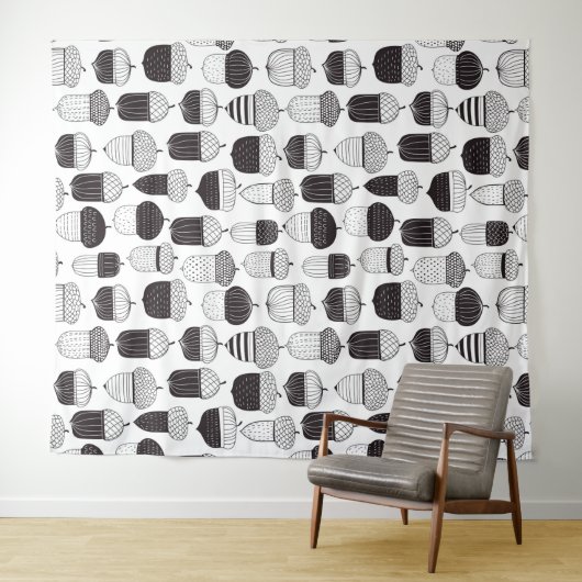 Tenture Conflit de Doodle motif d'automne (En situation (horizontale))