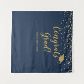 Tenture Congrats grad blue and gold Backdrop banner (Devant (Horizontal))
