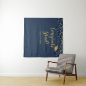 Tenture Congrats grad blue and gold Backdrop banner (En situation (horizontale))