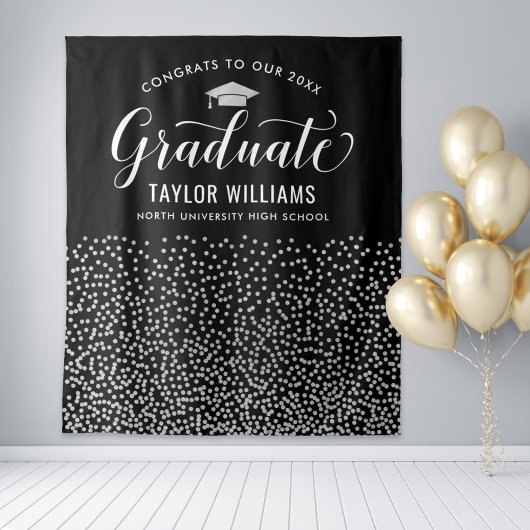 Tenture Congrats to Our Graduate Silver Confetti Party