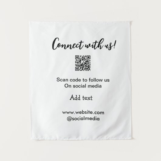 Tenture Connectez-vous avec nous scan QR code ajouter e-ma (Devant)