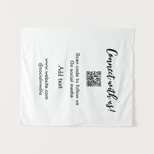 Tenture Connectez-vous avec nous scan QR code ajouter e-ma (Devant (Horizontal))