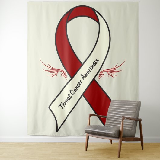 Tenture Conscience de cancer de la gorge avec des ailes (En situation)