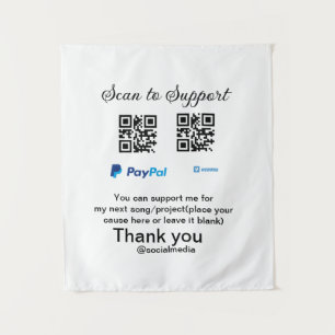 Tenture Conseil virtuel jar q r code argent don PayPal ven