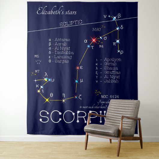 Tenture Constellation du zodiaque Scorpion (En situation)