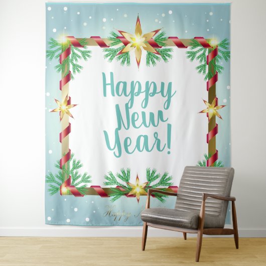 Tenture Conte de fées de la nuit de Noël. Fantaisie neige (En situation)