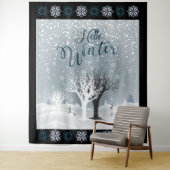 Tenture Conte fée de Noël Imaginaire Forêt de neige (En situation)