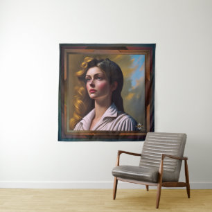 Tenture Contempler l'avenir L'art conceptuel de l'IA par X