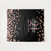 Tenture Contexte 21e anniversaire Rose Gold Noir Confetti (Devant (Horizontal))