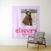 Tenture Contexte 40e anniversaire applaudissements, rétro  (En situation)