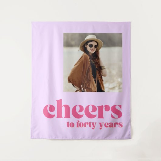 Tenture Contexte 40e anniversaire applaudissements, rétro  (Devant)