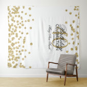 Tenture Contexte 40e anniversaire Gold White Confetti (En situation (horizontale))