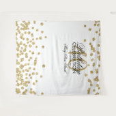 Tenture Contexte 40e anniversaire Gold White Confetti (Devant (Horizontal))