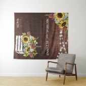 Tenture Contexte mariage Sunflower Mason Jar Burgundy (En situation (horizontale))