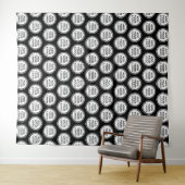 Tenture Contexte noir modelé par logo fait sur commande (En situation (horizontale))