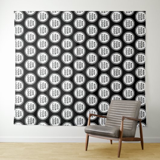 Tenture Contexte noir modelé par logo fait sur commande (En situation (horizontale))
