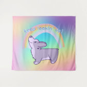 Tenture "Continuez À Regarder !" Corgi Rainbow (Devant (Horizontal))