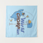 Tenture Cookie Monster | Tirer sur des cerceaux de basket- (Devant (Horizontal))