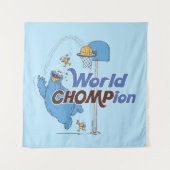 Tenture Cookie Monster | Tirer sur des cerceaux de basket- (Devant)