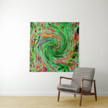 Cool Abstrait Lime vert et noir floral torse