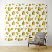 Tenture Cool et amusant hamburger motif blanc Mur (En situation (horizontale))