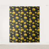 Tenture Cool et amusant hamburger motif gris foncé Mur (Devant)