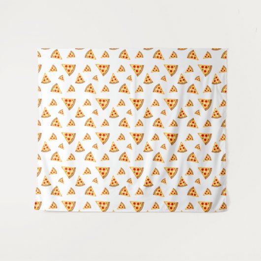 Tenture Cool et fun pizza tranches motif blanc Mur (Devant (Horizontal))