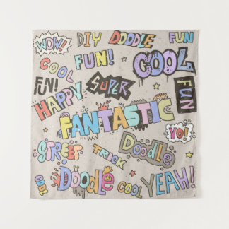 Tenture Cool Fun Doodle Lettres Vintage